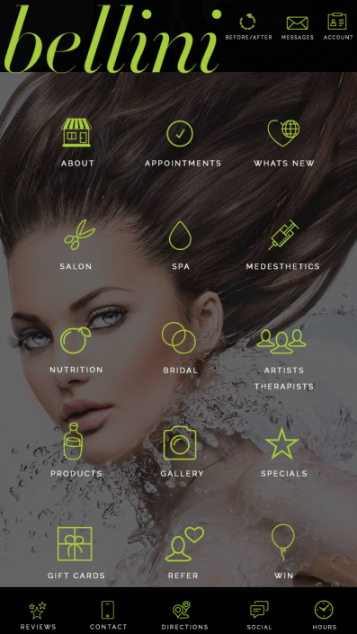 Bellini Salon App design by beauteesmarts