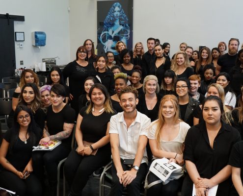 Carol Phillips at the Paul Mitchell School San Diego with Future Professionals