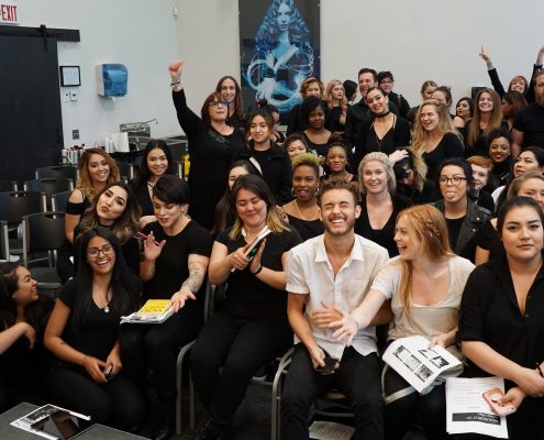 Carol Phillips at the Paul Mitchell School San Diego with Future Professionals