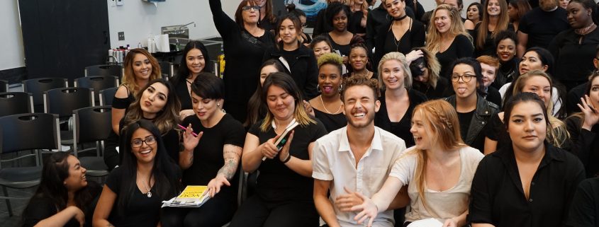 Carol Phillips at the Paul Mitchell School San Diego with Future Professionals